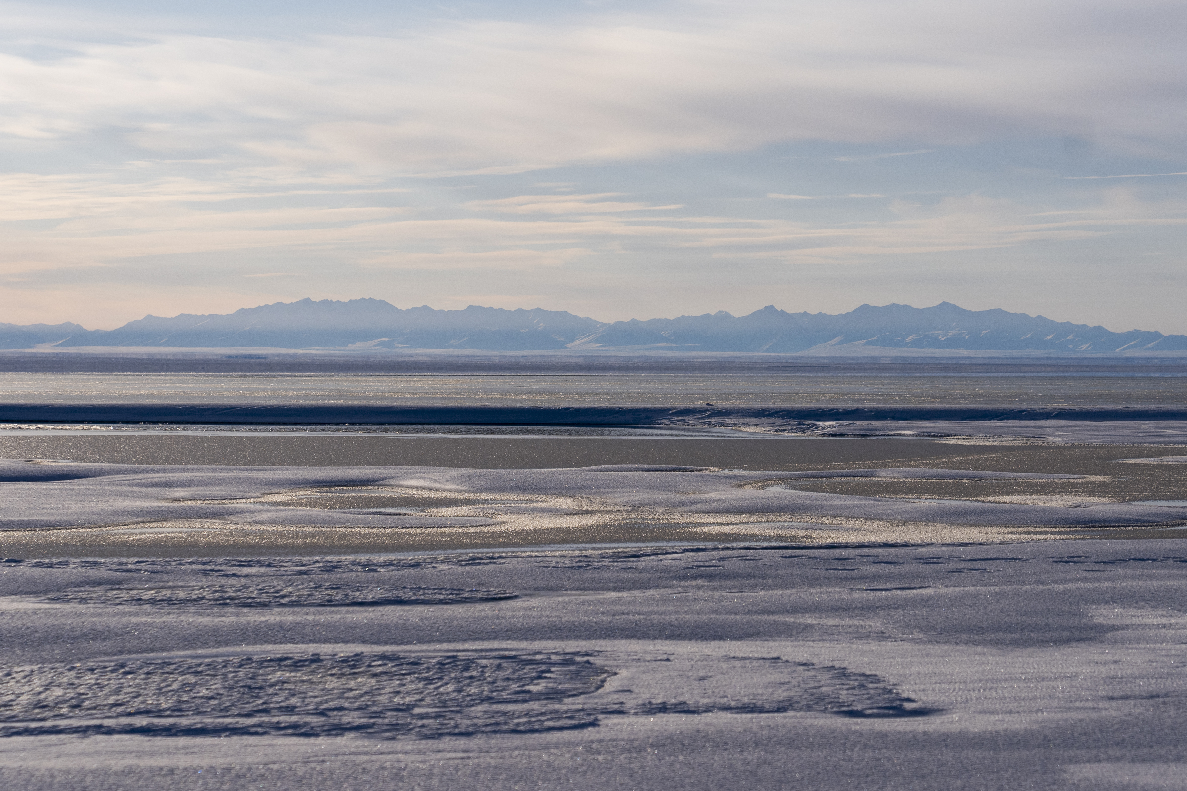 FILE - The Kaktovik Lagoon and the Brooks Range mountains of the Arctic National Wildlife Refuge are seen in the distance, Tuesday, Oct. 15, 2024, in Kaktovik, Alaska. (AP Photo/Lindsey Wasson, File)