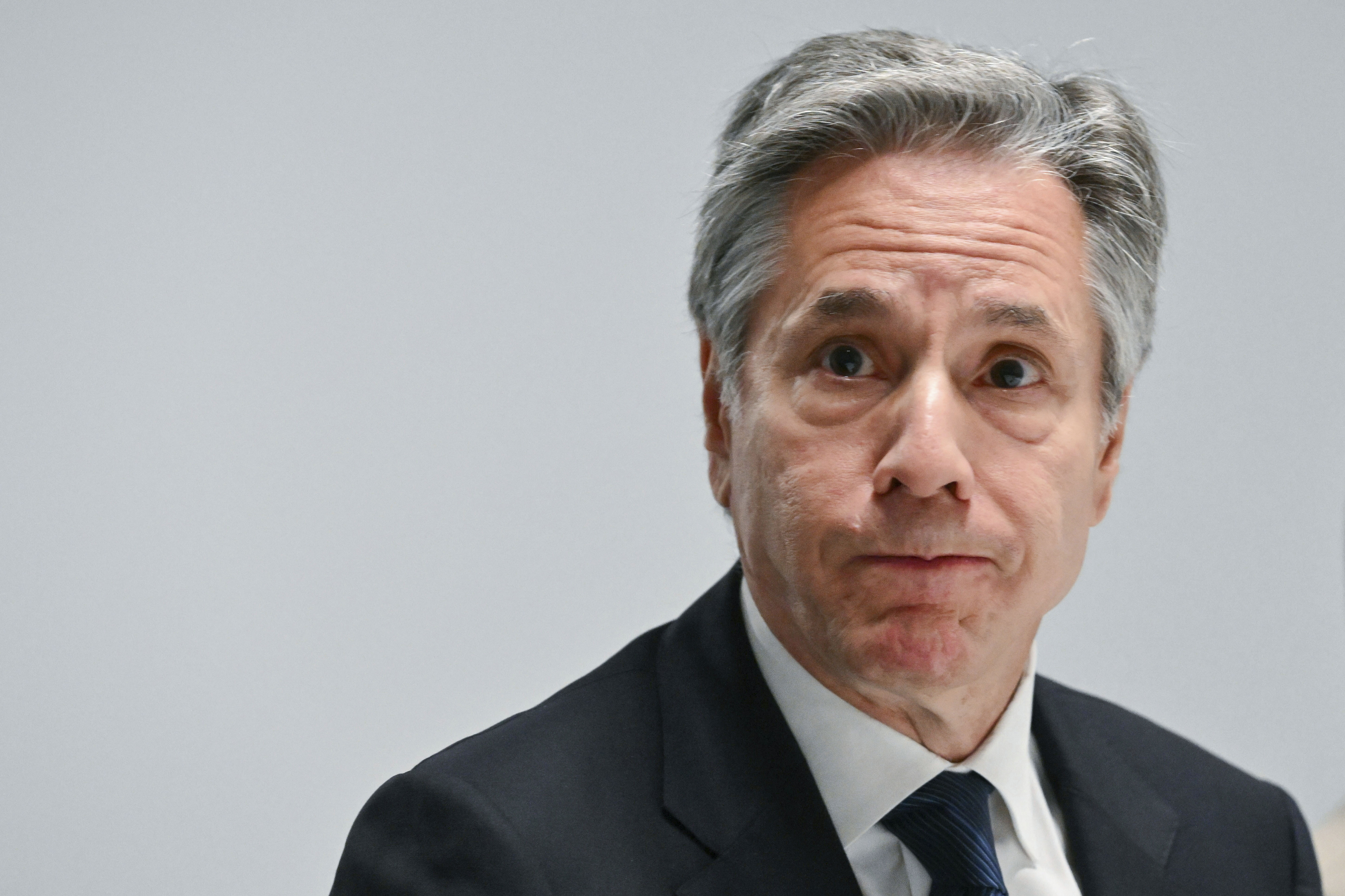 U.S. Secretary of State Antony Blinken attends a meeting with Civil Society on the sidelines of the 31st Organization for Security and Cooperation in Europe (OSCE) Ministerial summit, in Ta'Qali, Malta, Thursday, Dec. 5, 2024. (Alberto Pizzoli/Pool Photo via AP)