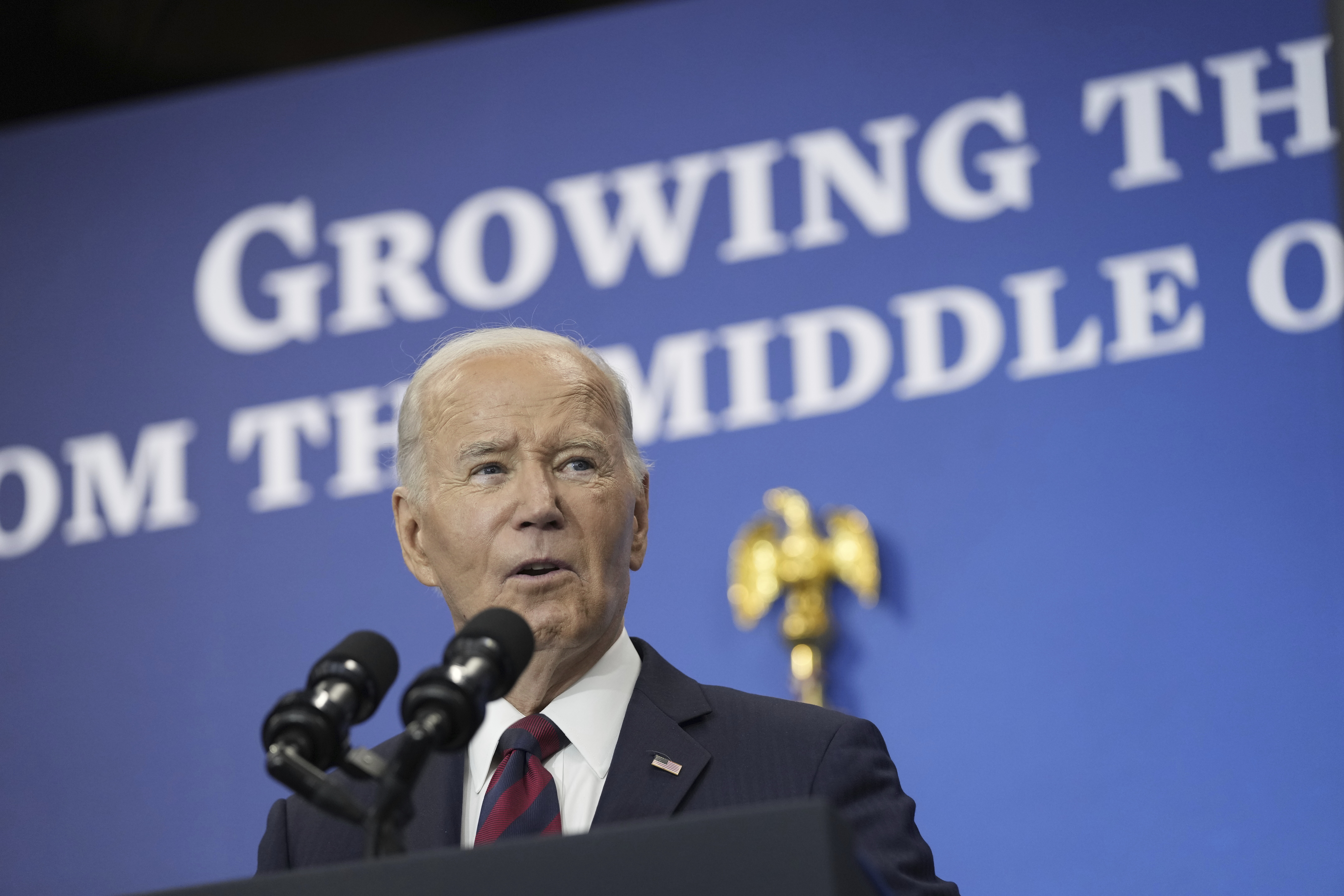 President Joe Biden speaks about his administrations economic playbook and the future of the American economy at the Brookings Institution in Washington, Tuesday, Dec. 10, 2024. (AP Photo/Susan Walsh)