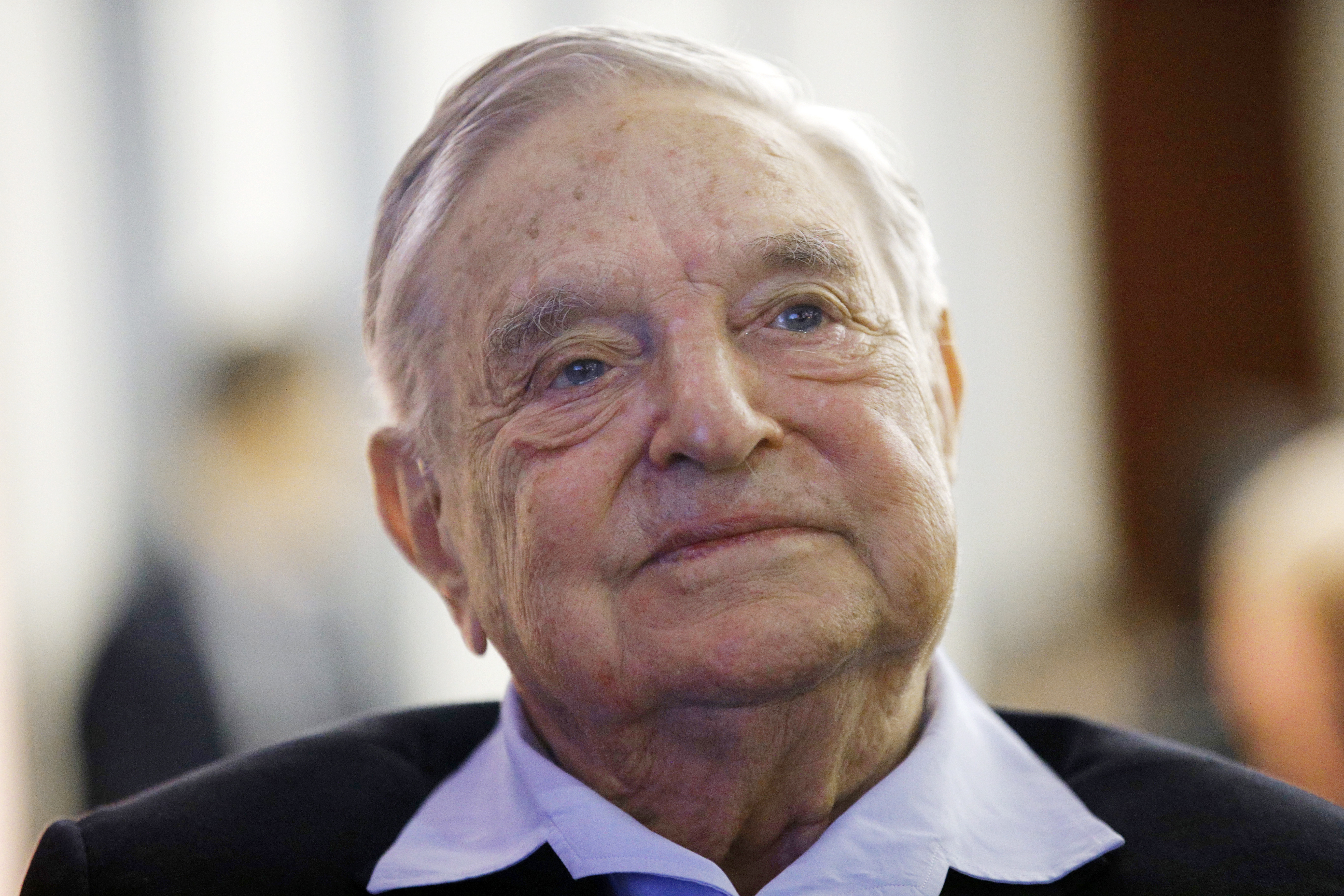 FILE - George Soros, founder and chairman of the Open Society Foundations, attends the European Council on Foreign Relations Annual Council Meeting, May 29, 2018, in Paris. (AP Photo/Francois Mori, File)