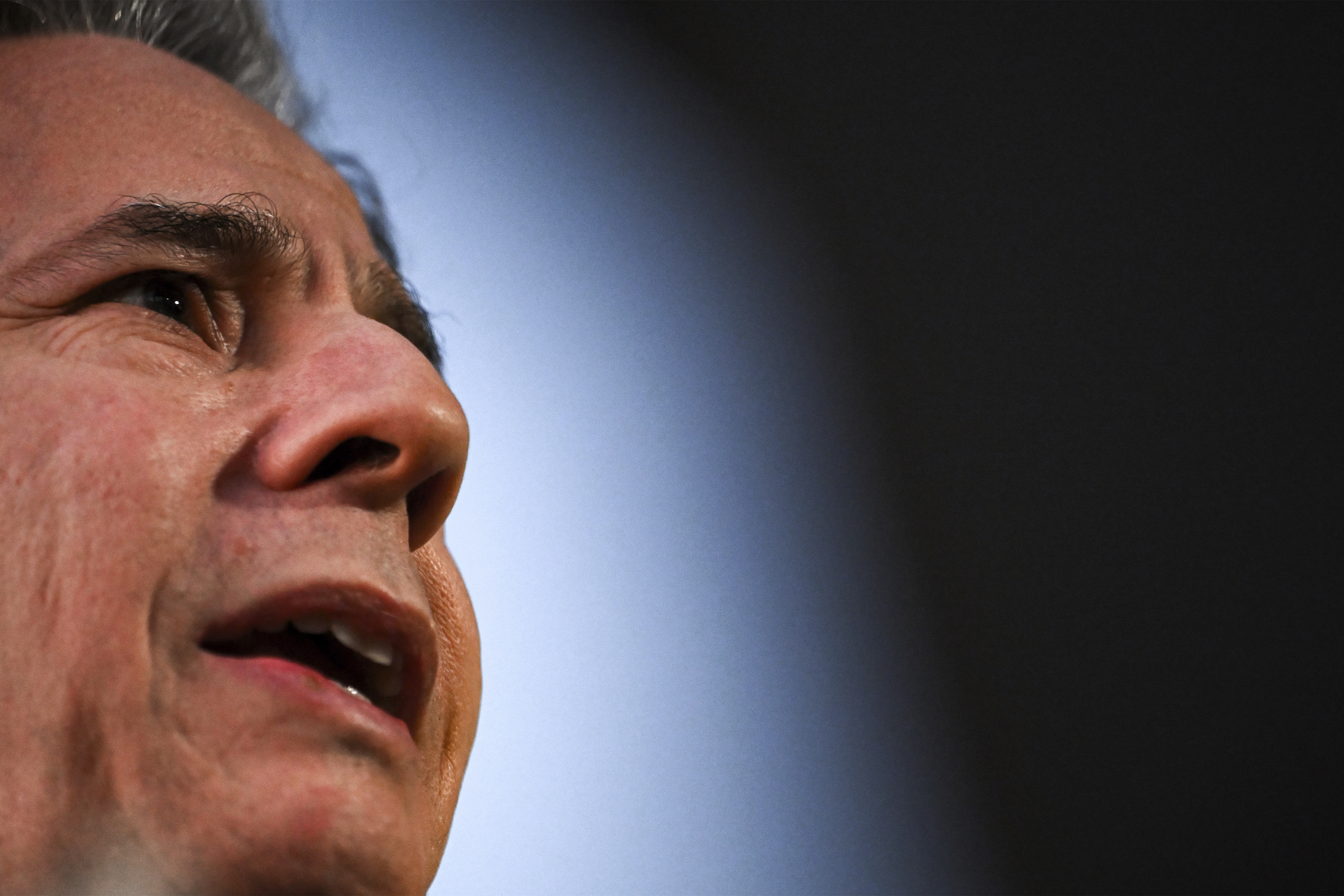 US Secretary of State Antony Blinken speaks to reporters on the tarmac before his departure from King Hussein International Airport in Jordan's southern Red Sea coastal city of Aqaba, Jordan, Thursday, Dec. 12, 2024. (Andrew Caballero-Reynolds/Pool Photo via AP)