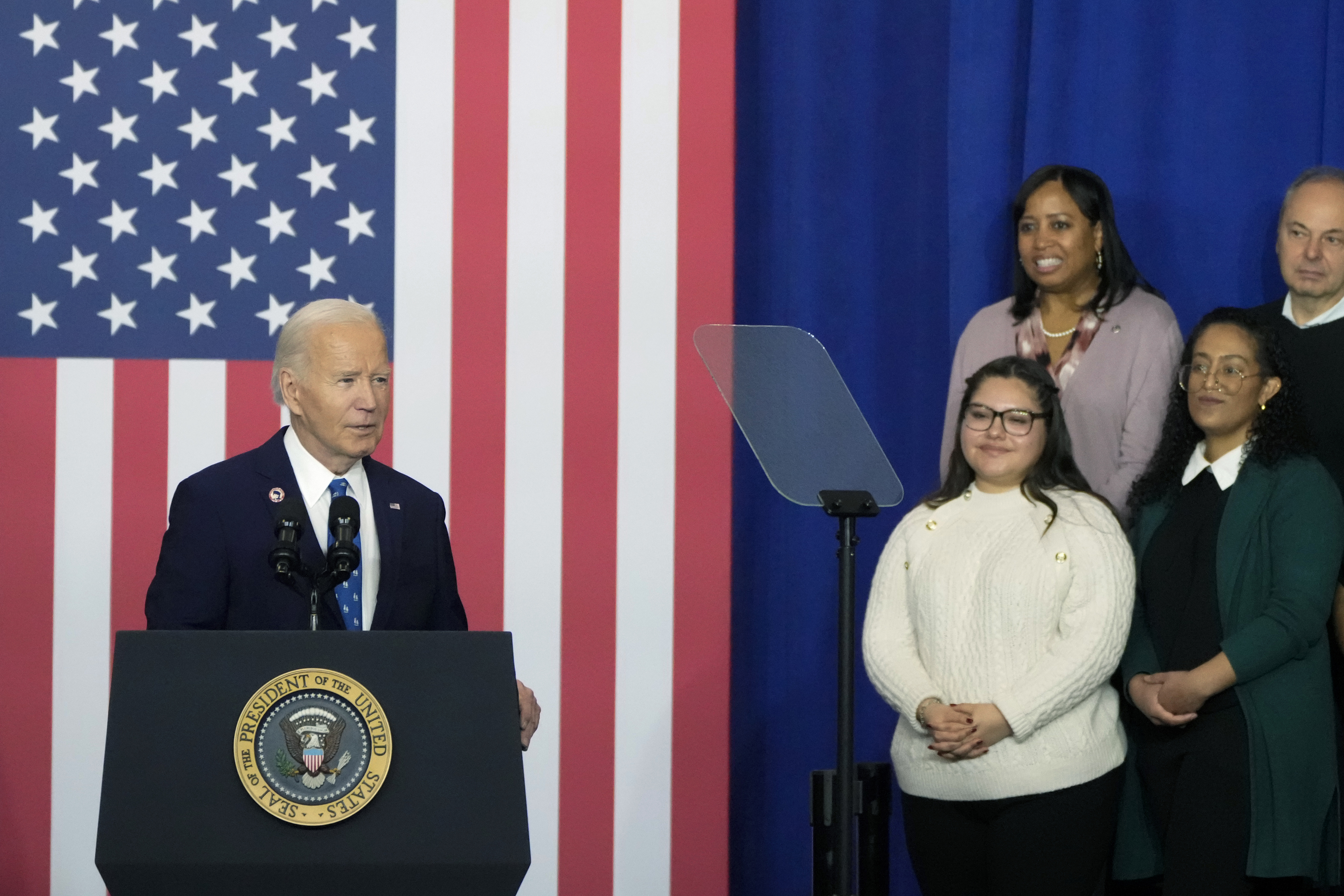 President Joe Biden speaks at the Department of Labor in Washington, Monday, Dec. 16, 2024. (AP Photo/Mark Schiefelbein)