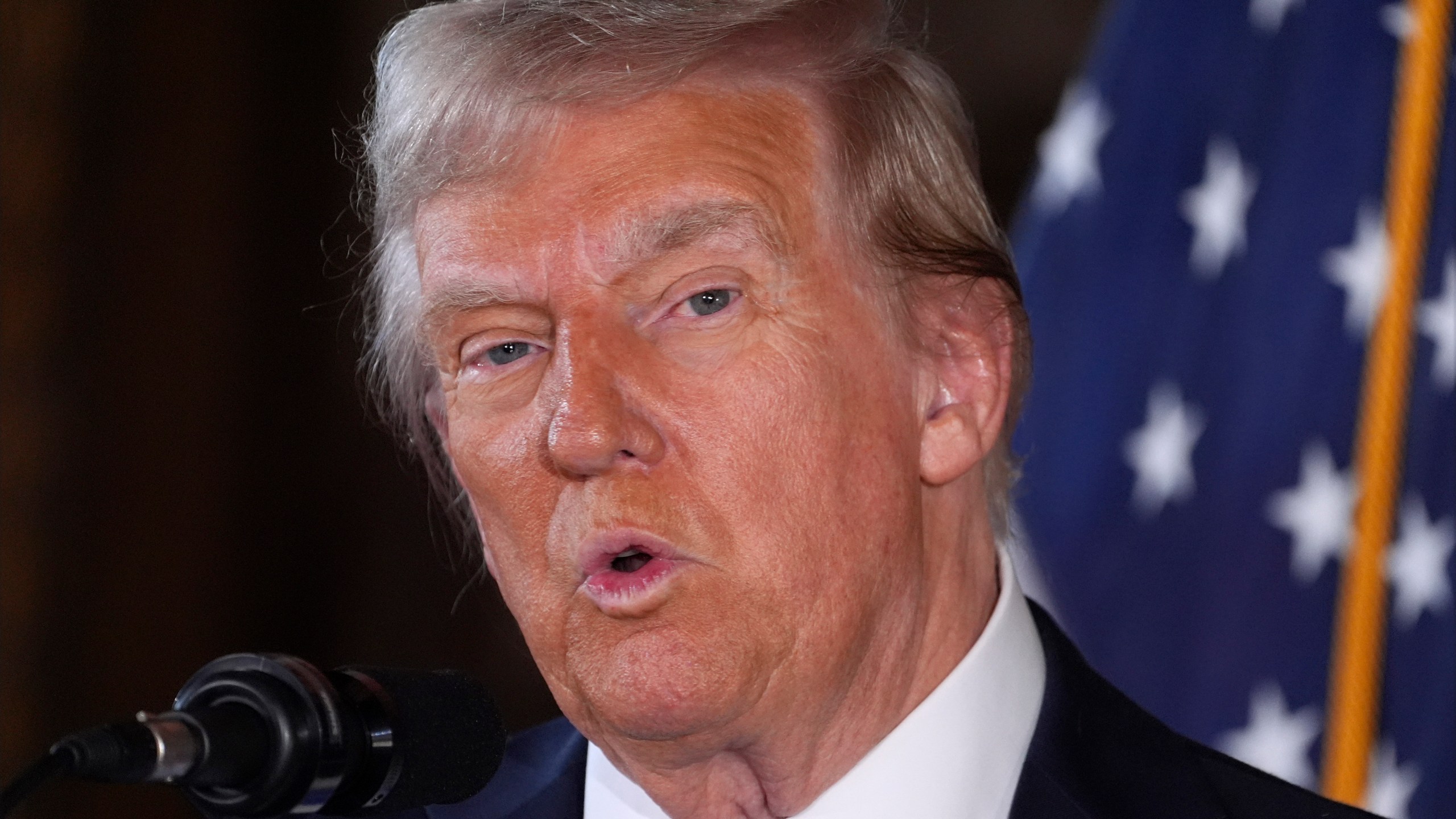 President-elect Donald Trump speaks during a news conference at Mar-a-Lago, Monday, Dec. 16, 2024, in Palm Beach, Fla. (AP Photo/Evan Vucci)