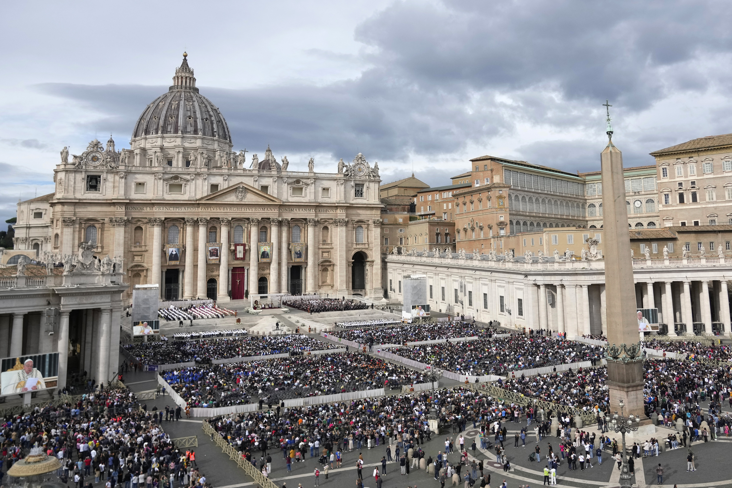 FILE - A view of St. Peter's Square is pictured at the Vatican, Oct. 20, 2024. (AP Photo/Andrew Medichini, File)