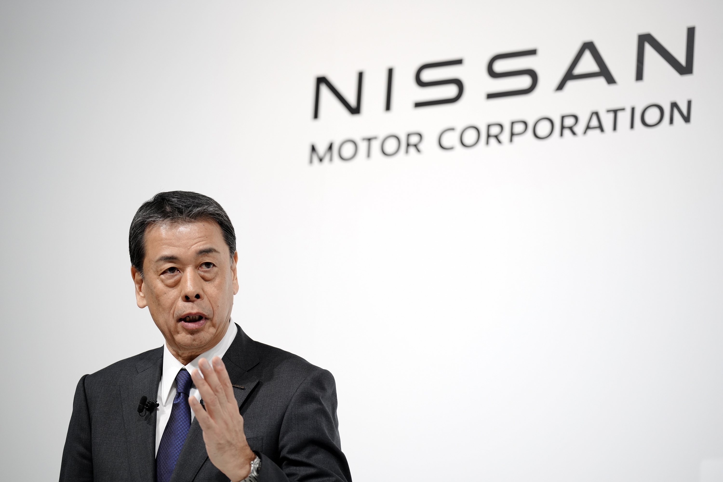 Nissan Chief Executive Makoto Uchida speaks during a joint news conference in Tokyo, Japan, Monday, Dec. 23, 2024. (AP Photo/Eugene Hoshiko)