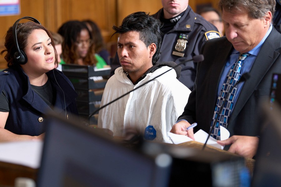 Sebastian Zapeta, accused of setting a woman on fire inside a New York City subway train, appears in court, Tuesday, Dec. 24, 2024, in New York. (AP Photo/Curtis Means via Pool)