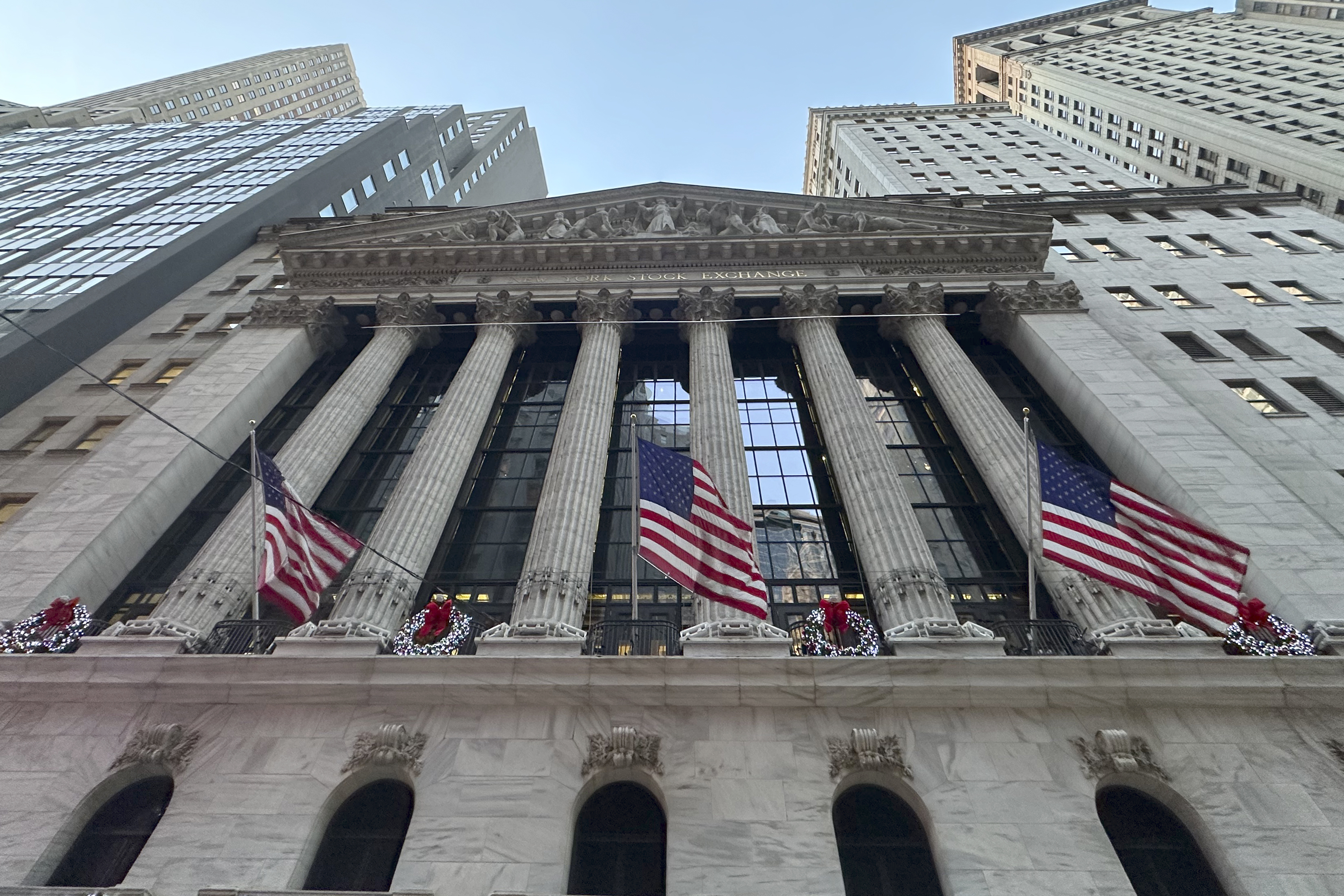 FIL:E - The New York Stock Exchange is shown in New York's Financial District on Dec. 23, 2024. (AP Photo/Peter Morgan, File)