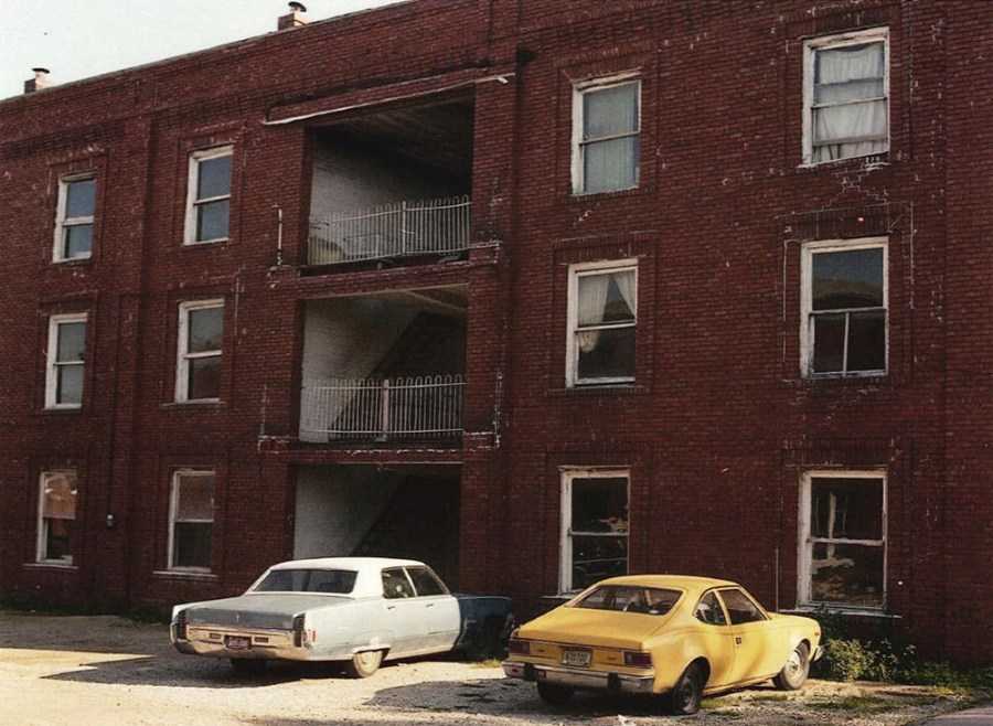 This image provided by the Mansfield Police Department shows the apartment building where Debra Lee Miller, a local waitress who was beaten to death on April 29, 1981 in Mansfield, Ohio,(Mansfield Police Department via AP)