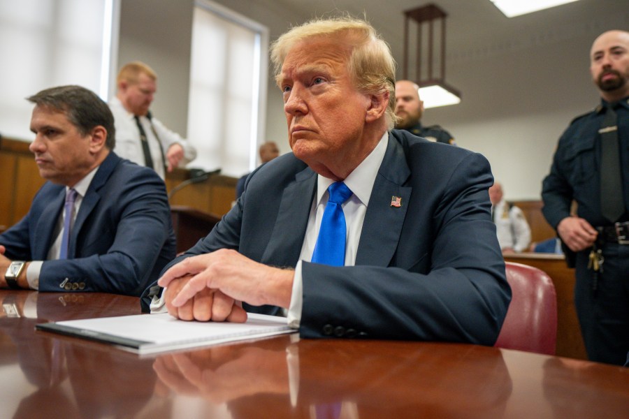 FILE - Former President Donald Trump appears at Manhattan criminal court during jury deliberations in his criminal hush money trial in New York, May 30, 2024. (Steven Hirsch/New York Post via AP, Pool, File)