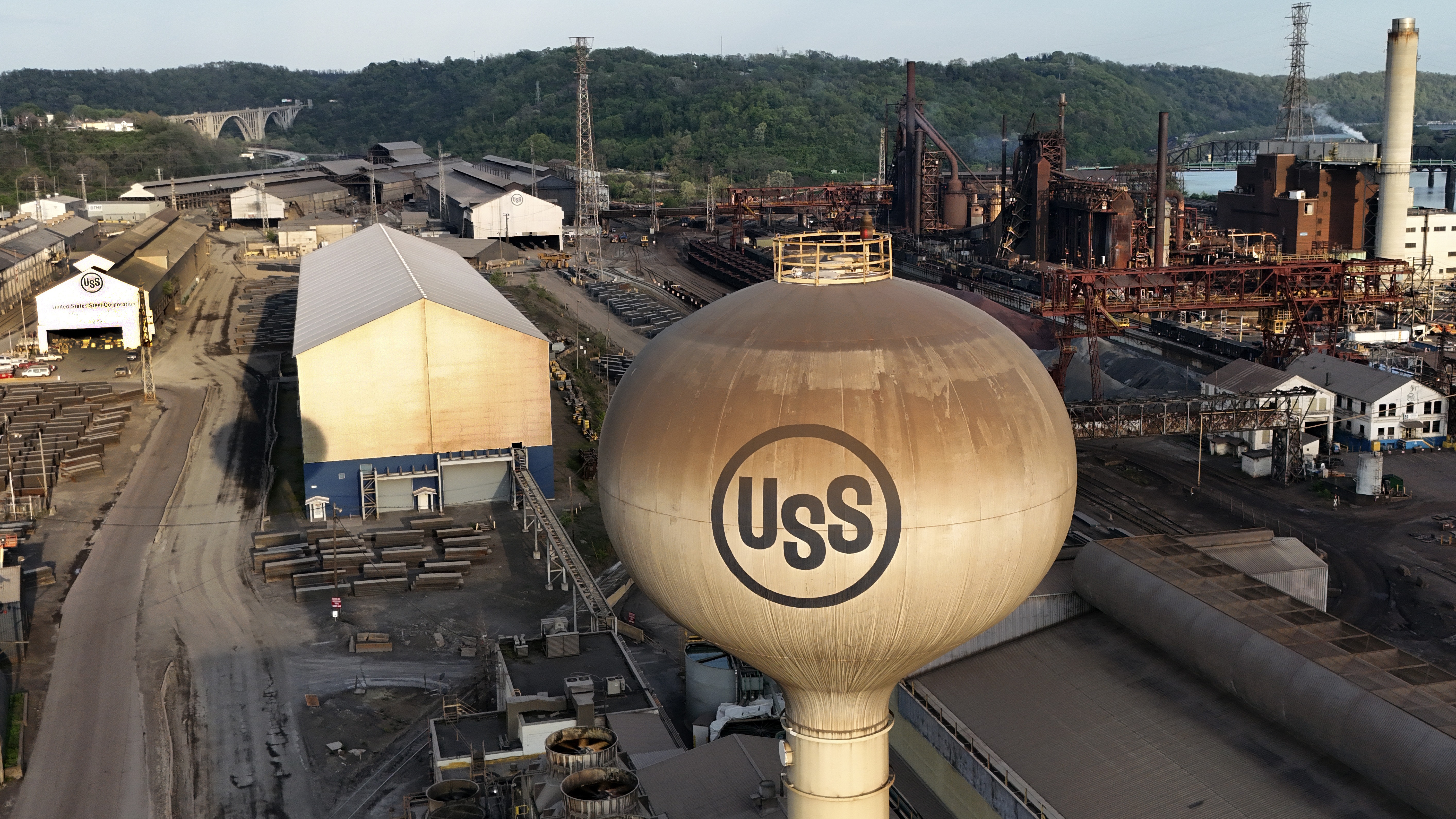 FILE - This is a portion of US Steel's Edgar Thomson Works in Braddock, Pa., on Sunday, Apr., 28, 2024. (AP Photo/Gene J. Puskar, File)