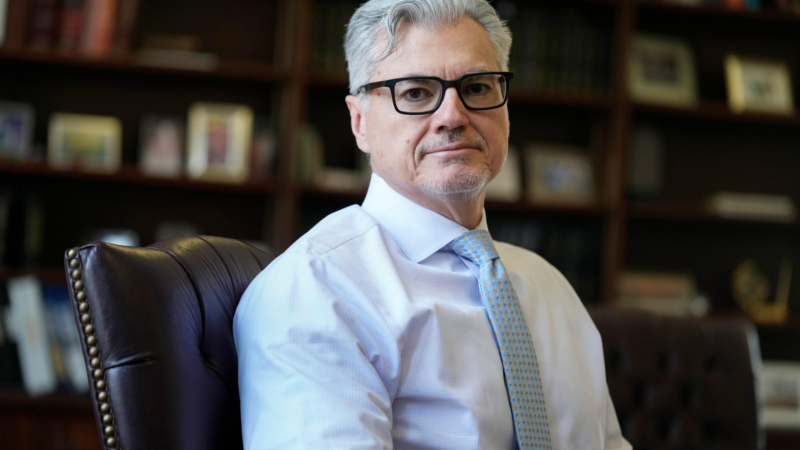 FILE - Judge Juan M. Merchan sits for a portrait in his chambers in New York, March 14, 2024. (AP Photo/Seth Wenig, File)