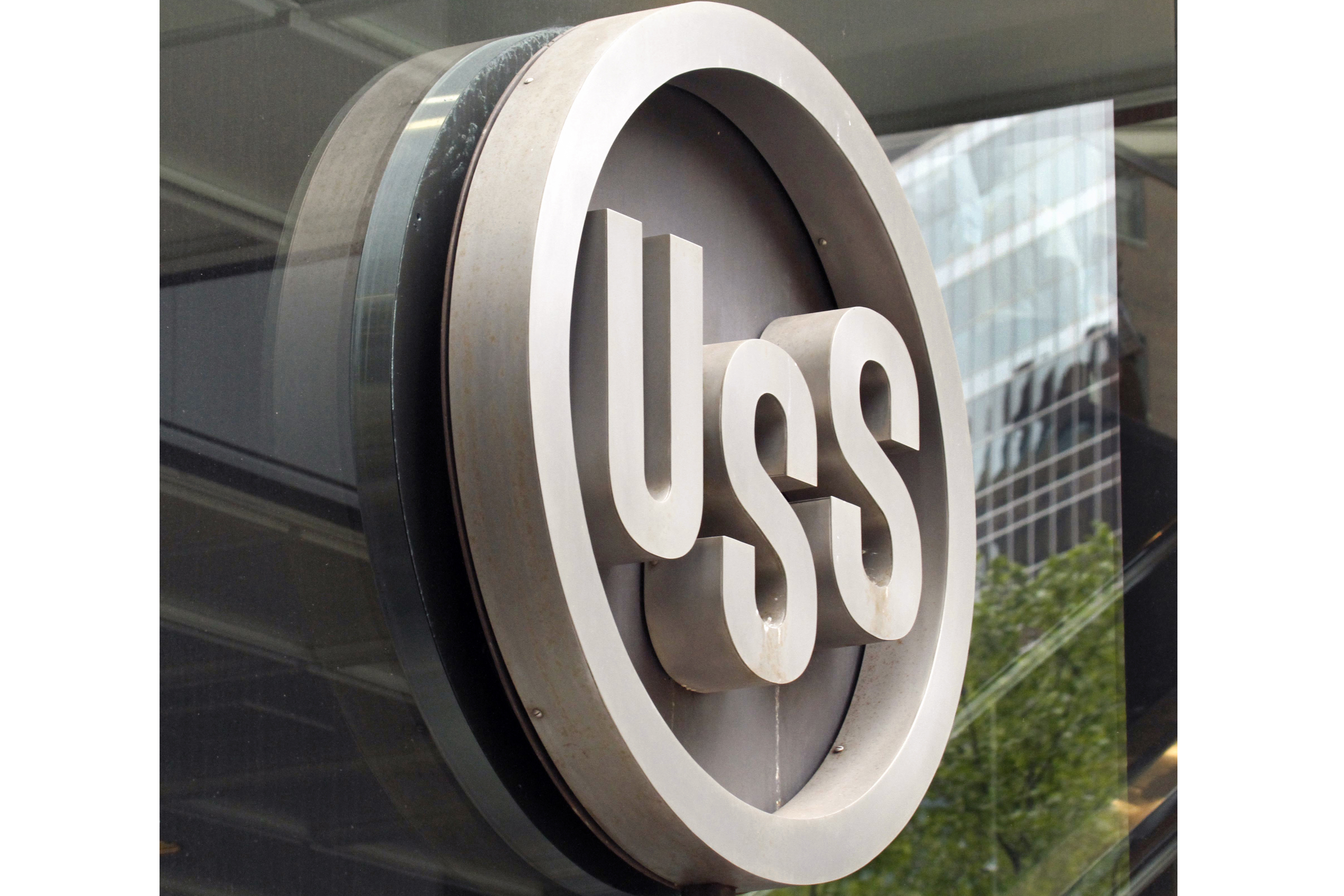 FILE - The United States Steel logo is pictured outside the headquarters building in downtown Pittsburgh, April 26, 2010. (AP Photo/Gene J. Puskar, File)