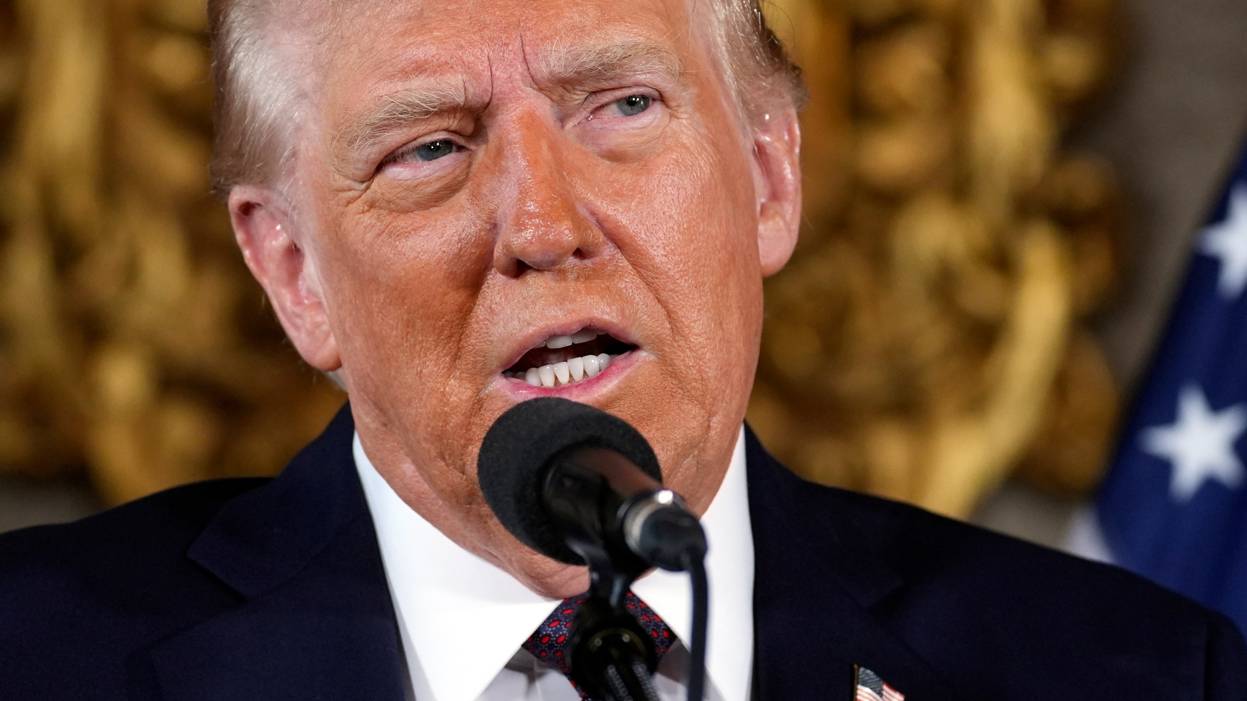 President-elect Donald Trump speaks during a news conference at Mar-a-Lago, Tuesday, Jan. 7, 2025, in Palm Beach, Fla. (AP Photo/Evan Vucci)