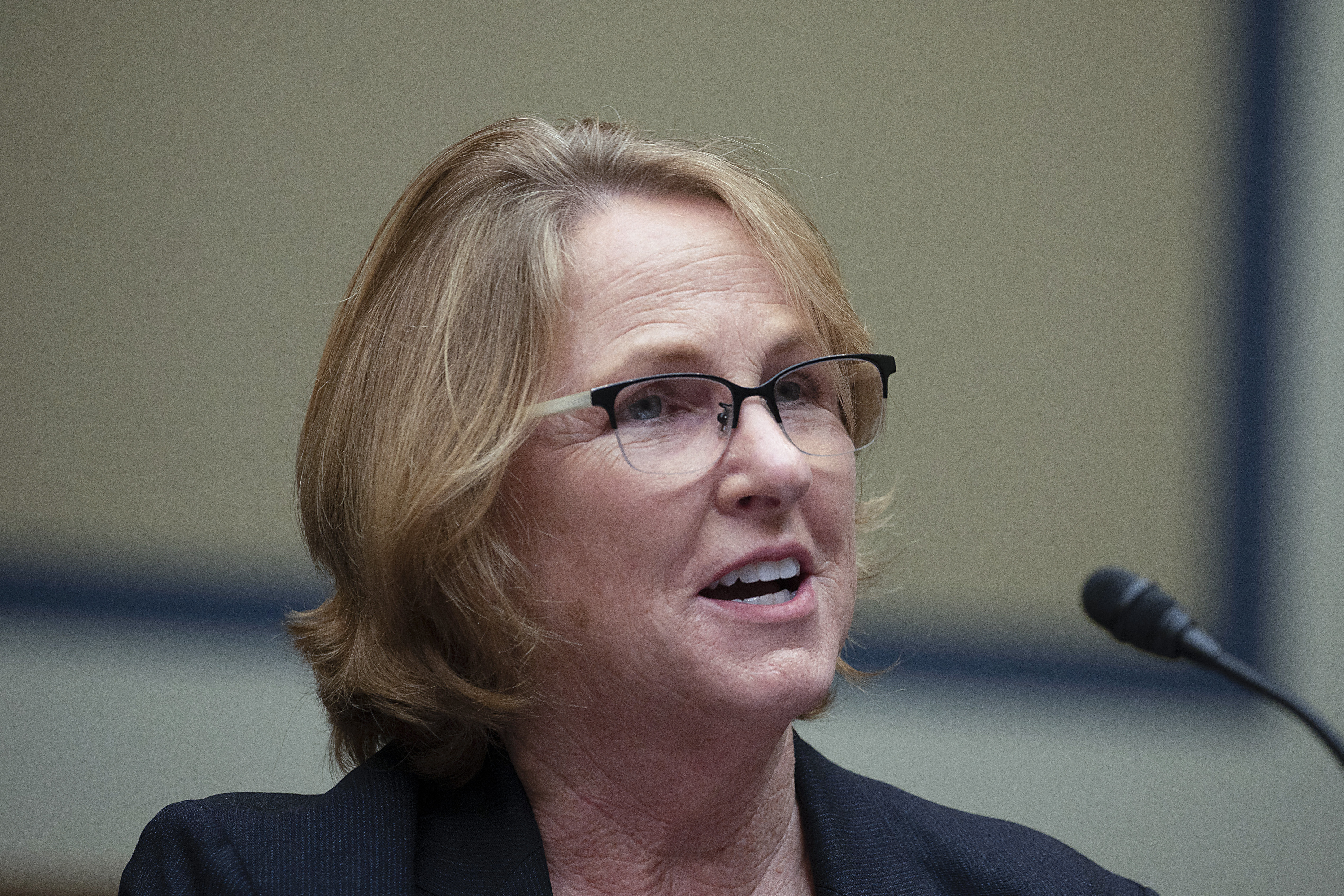 FILE - Erin M. Collins, National Taxpayer Advocate, Taxpayer Advocate Service testifies before a House Committee on Oversight and Reform hearing, Oct. 7, 2020, in Washington. (Tasos Katopodis/Pool via AP, File)