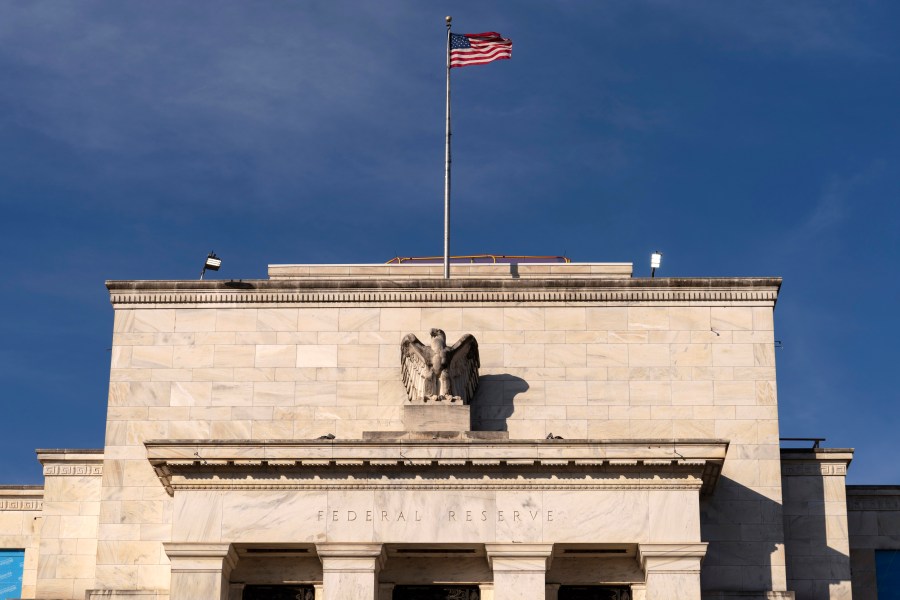 FILE - The Marriner S. Eccles Federal Reserve Board Building in Washington, Nov. 18, 2024. (AP Photo/Jose Luis Magana, File)