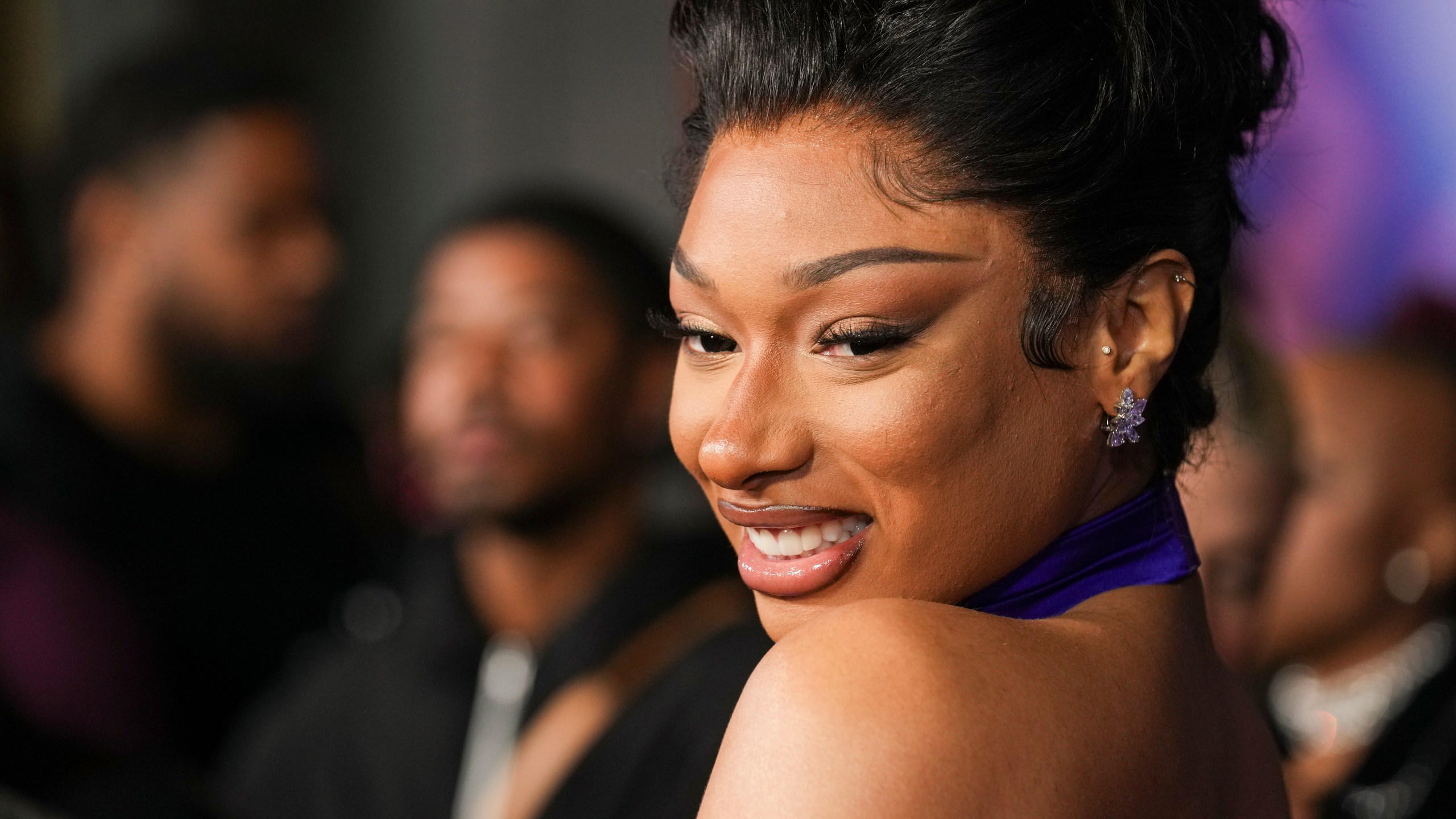 FILE - Megan Thee Stallion arrives at the premiere of "Megan Thee Stallion: In Her Words", Oct. 30, 2024, at TCL Chinese Theatre in Los Angeles. (AP Photo/Chris Pizzello, File)