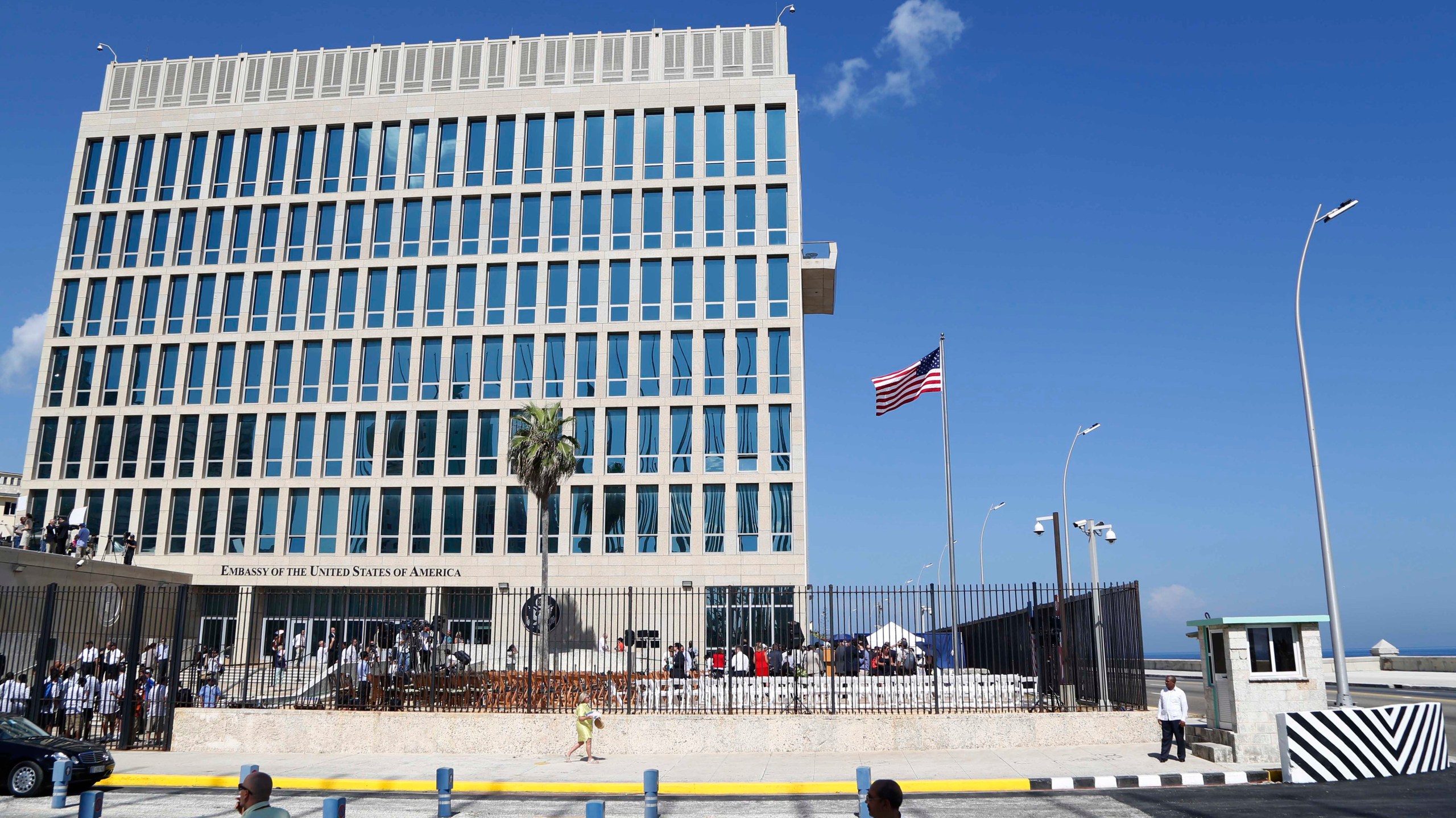 FILE - The U.S. embassy is pictured in Havana, Cuba, Aug. 14, 2015. (AP Photo/Desmond Boylan, File)