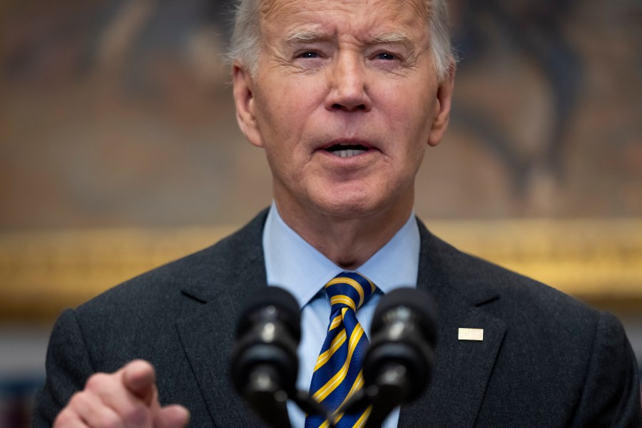 President Joe Biden speaks in the Roosevelt Room at the White House in Washington, Friday, Jan. 10, 2025. (AP Photo/Ben Curtis)