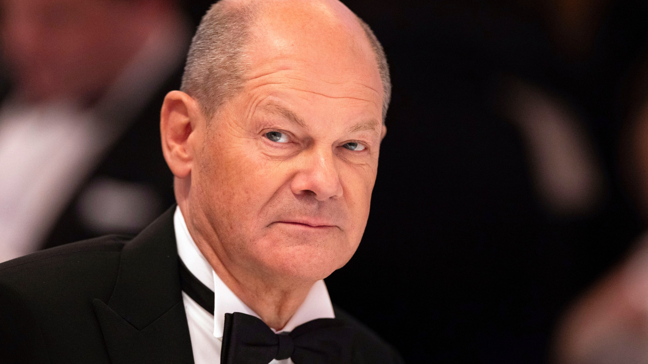 German Chancellor Olaf Scholz attends the New Year's reception of the Cologne Chamber of Industry and Commerce at the Flora, in Cologne, Germany, Thursday Jan. 9, 2025. (Rolf Vennenbernd/dpa via AP)