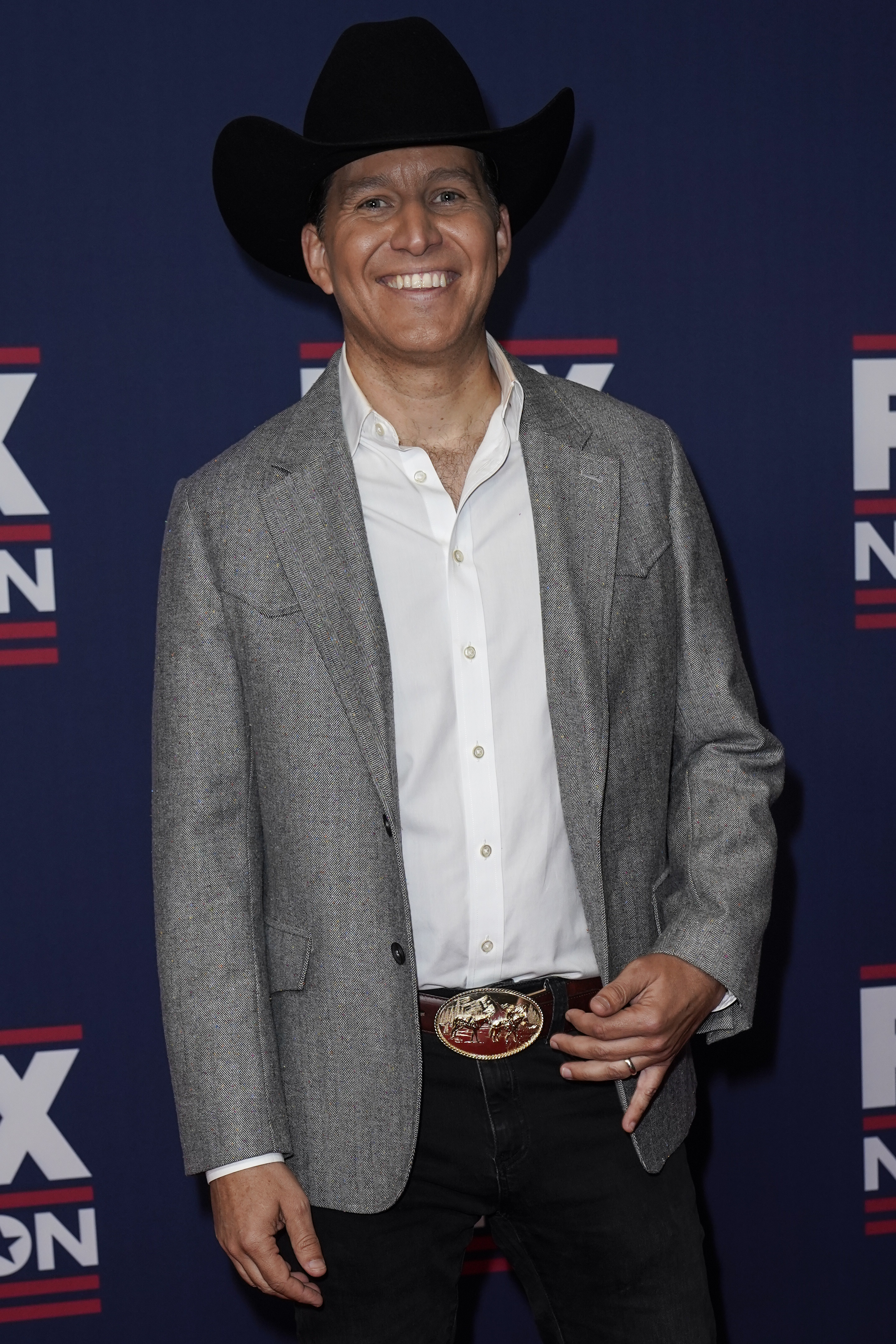 FILE - Will Cain arrives at the Fox Nation's Patriot Awards, Thursday, Nov. 16, 2023, in Nashville, Tenn. (AP Photo/George Walker IV, File)