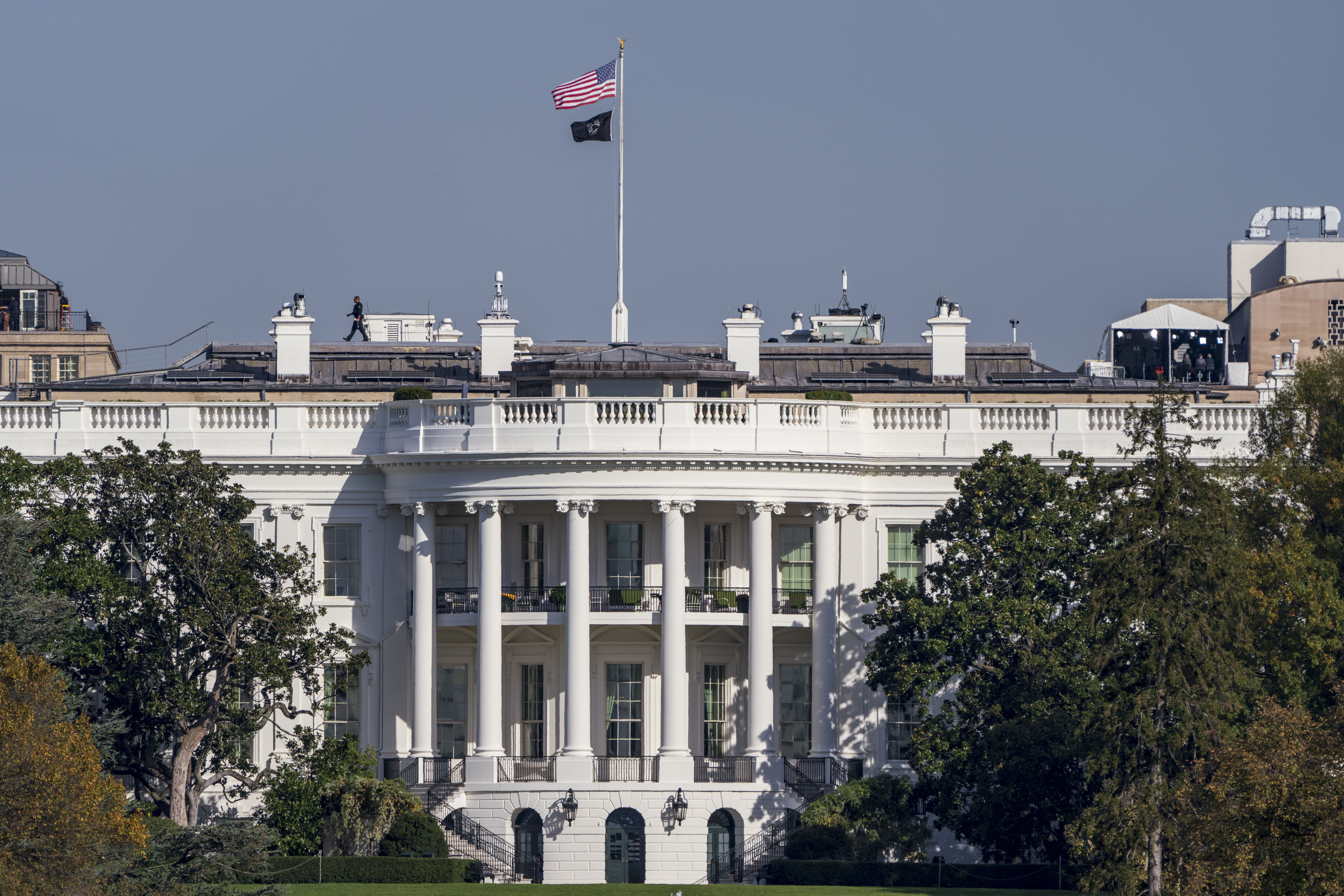 FILE - The White House is seen in Washington, Monday, Nov. 4, 2024, as the presidential campaign comes to an end. (AP Photo/J. Scott Applewhite, File)