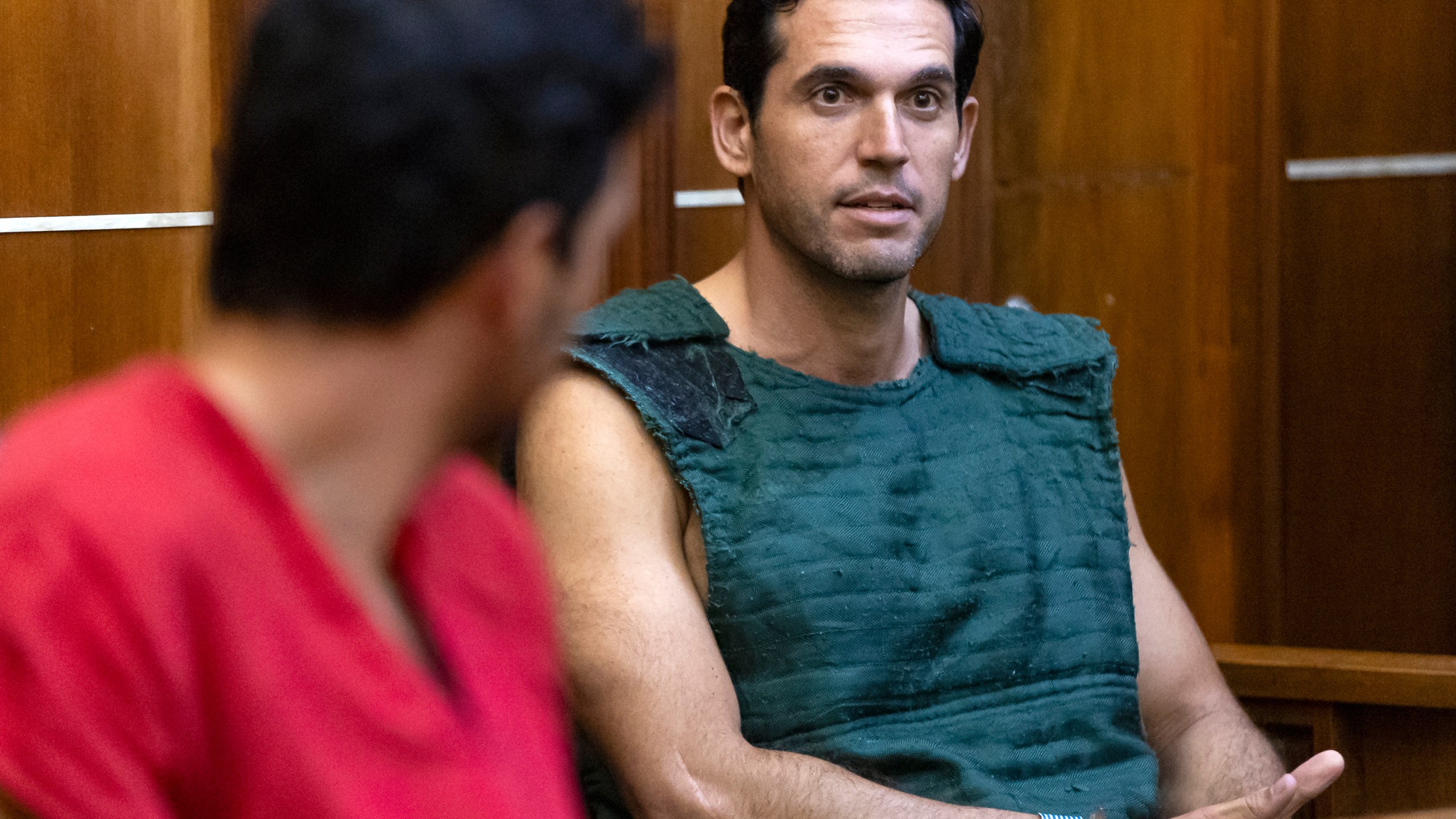 FILE - Alon Alexander, 37, right, and his twin brother, Oren, left, attend their bond hearing at the Richard E. Gerstein Justice Building after being charged with multiple state and federal crimes, including sex trafficking and rape, on Friday, Dec. 13, 2024, in Miami. (Matias J. Ocner/Miami Herald via AP, Pool)