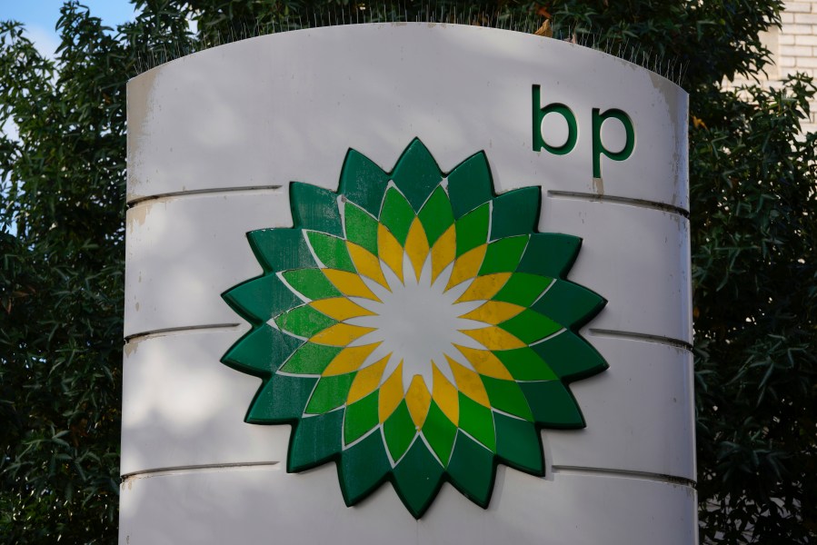 FILE - A logo of BP at a gas station in London, on Nov. 1, 2022. (AP Photo/Kin Cheung, File)