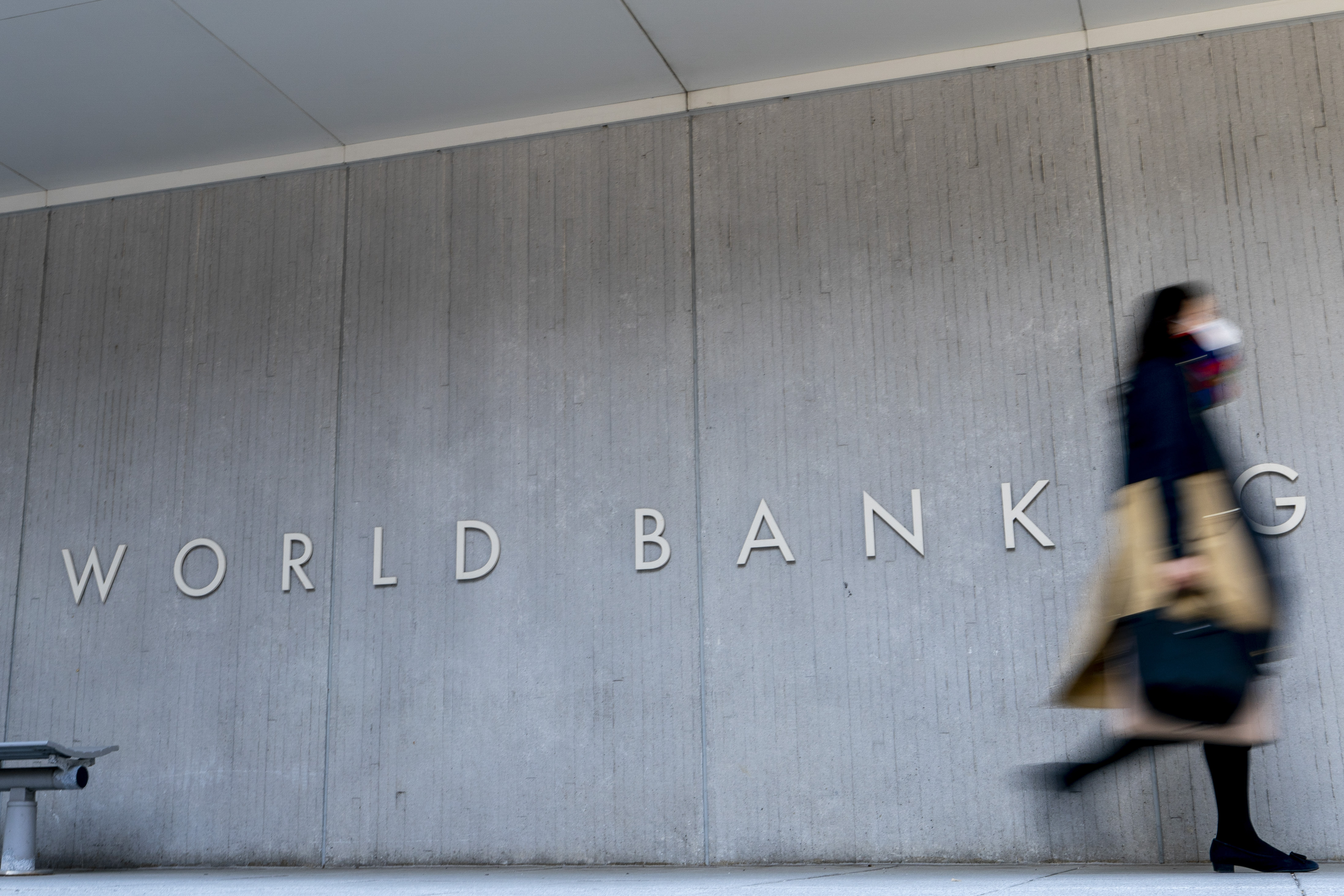 FILE - The World Bank building in Washington, Monday, April 5, 2021. (AP Photo/Andrew Harnik, File)