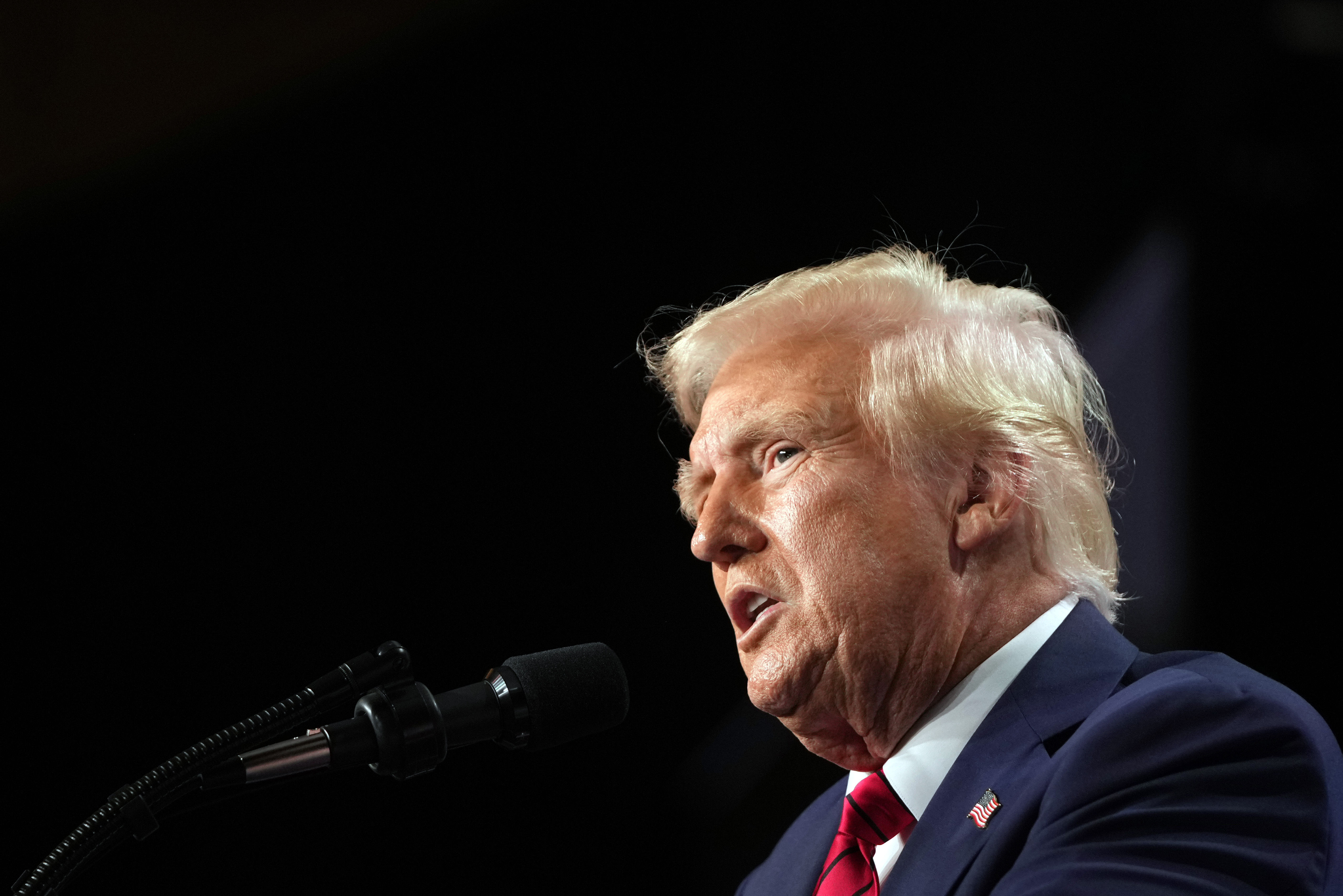 President Donald Trump speaks at the 2025 House Republican Members Conference Dinner at Trump National Doral Miami in Doral, Fla., Monday, Jan. 27, 2025. (AP Photo/Mark Schiefelbein)