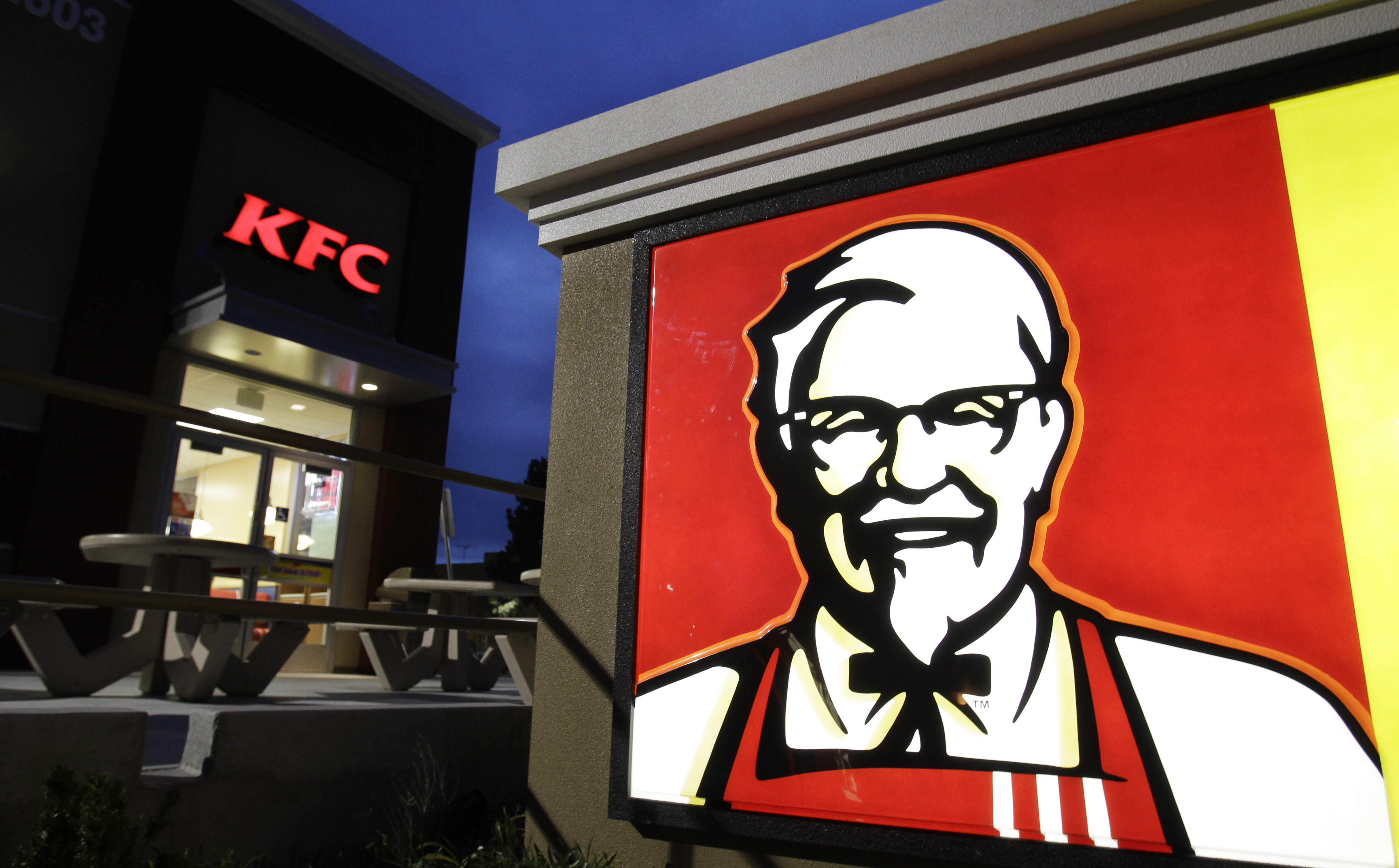 FILE - This April 18, 2011, file photo, shows Yum Brand's KFC restaurant in Mountain View, Calif. (AP Photo/Paul Sakuma, File)